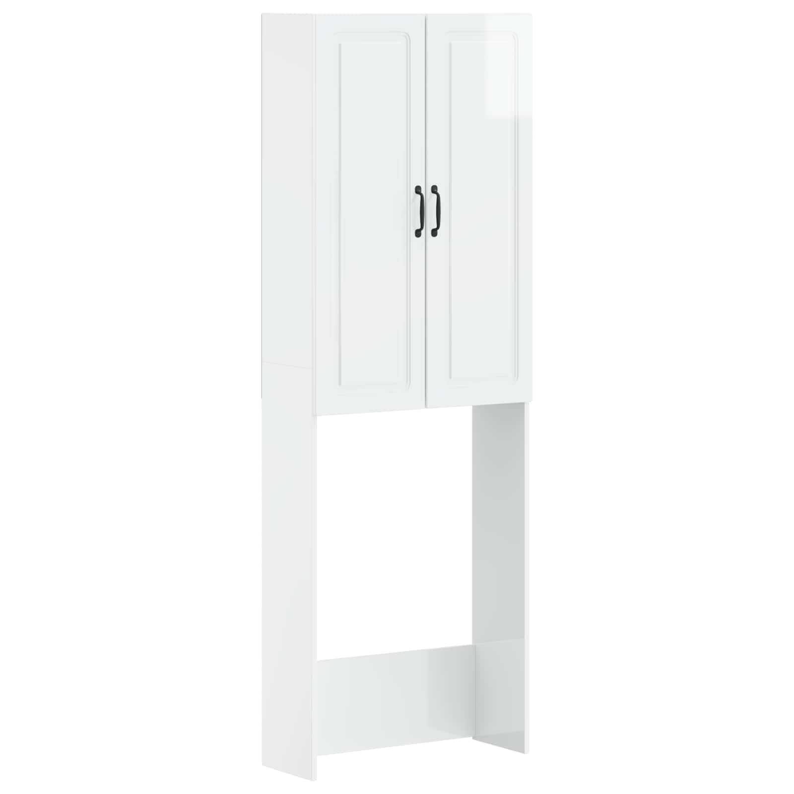 vidaXL Szafka toaletowa UTRECHT Biały wysoki połysk 66 x 25,5 x 190 cm