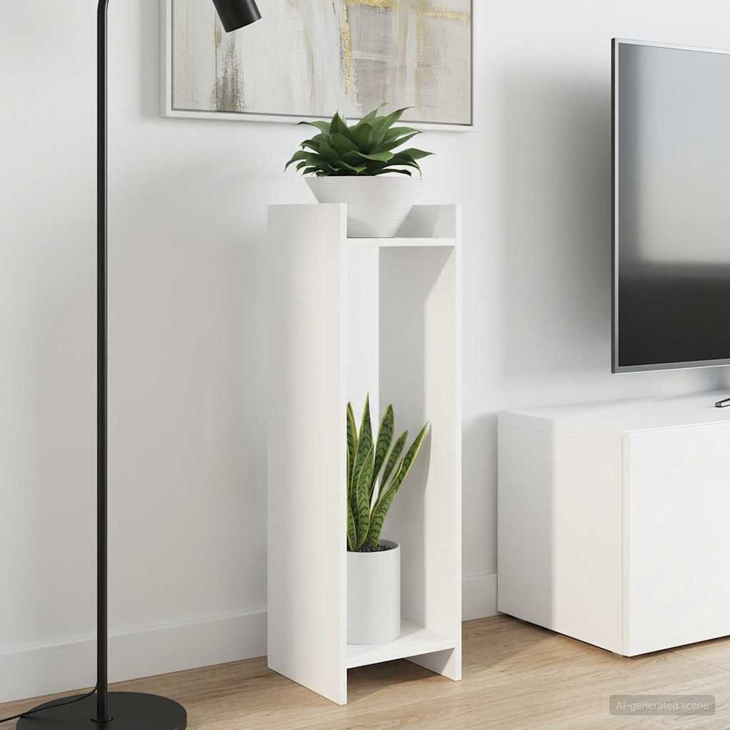 vidaXL Stojak na rośliny z półką 2 pcs Biały 30 x 30 x 100 cm
