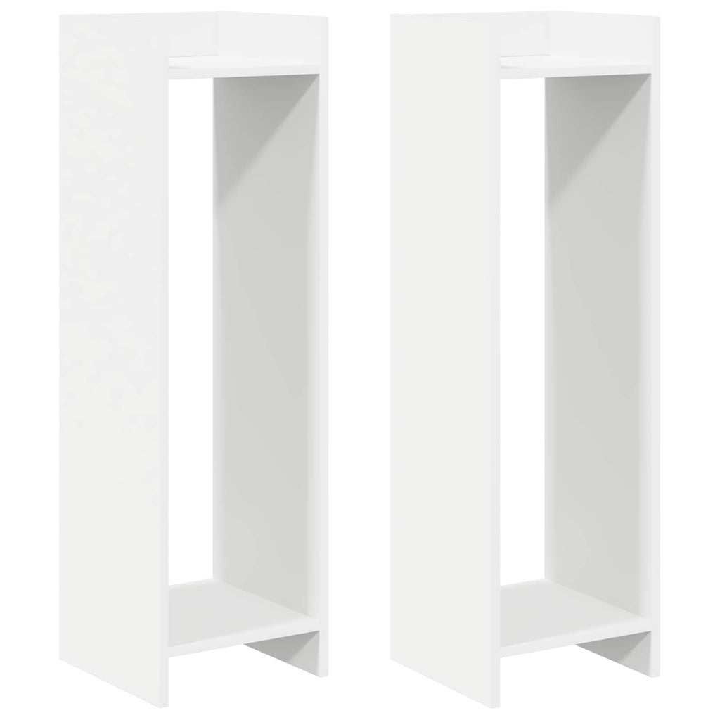 vidaXL Stojak na rośliny z półką 2 pcs Biały 30 x 30 x 100 cm