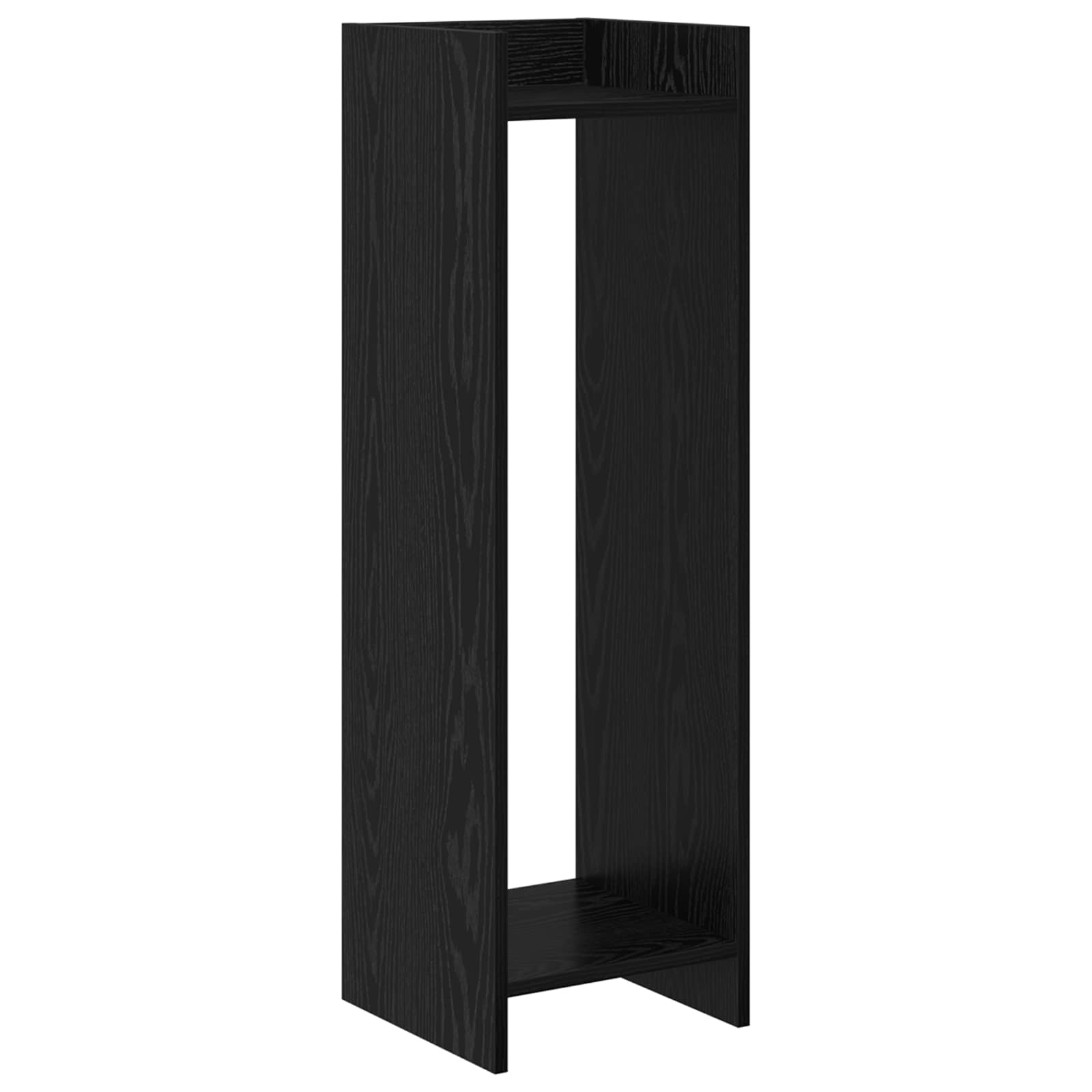 vidaXL Stojak na rośliny z półką Czarny Dąb 30 x 30 x 100 cm