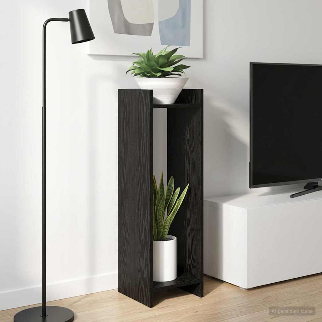 vidaXL Stojak na rośliny z półką 2 pcs Czarny Dąb 30 x 30 x 100 cm
