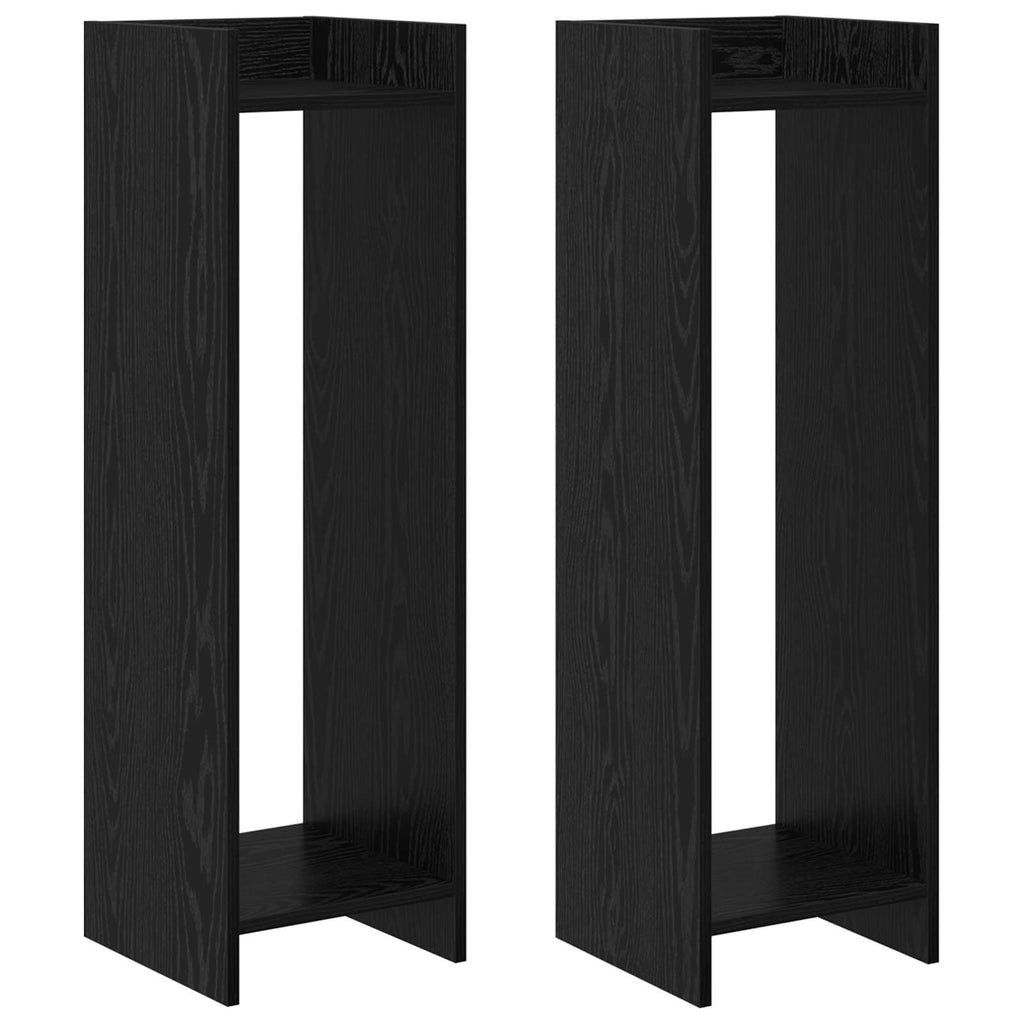 vidaXL Stojak na rośliny z półką 2 pcs Czarny Dąb 30 x 30 x 100 cm