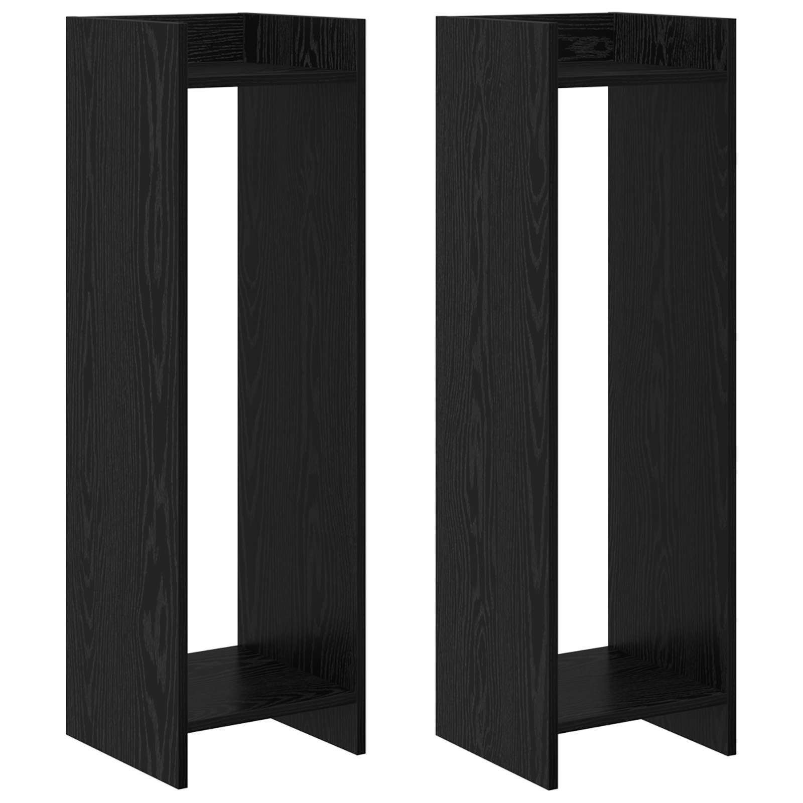 vidaXL Stojak na rośliny z półką 2 pcs Czarny Dąb 30 x 30 x 100 cm
