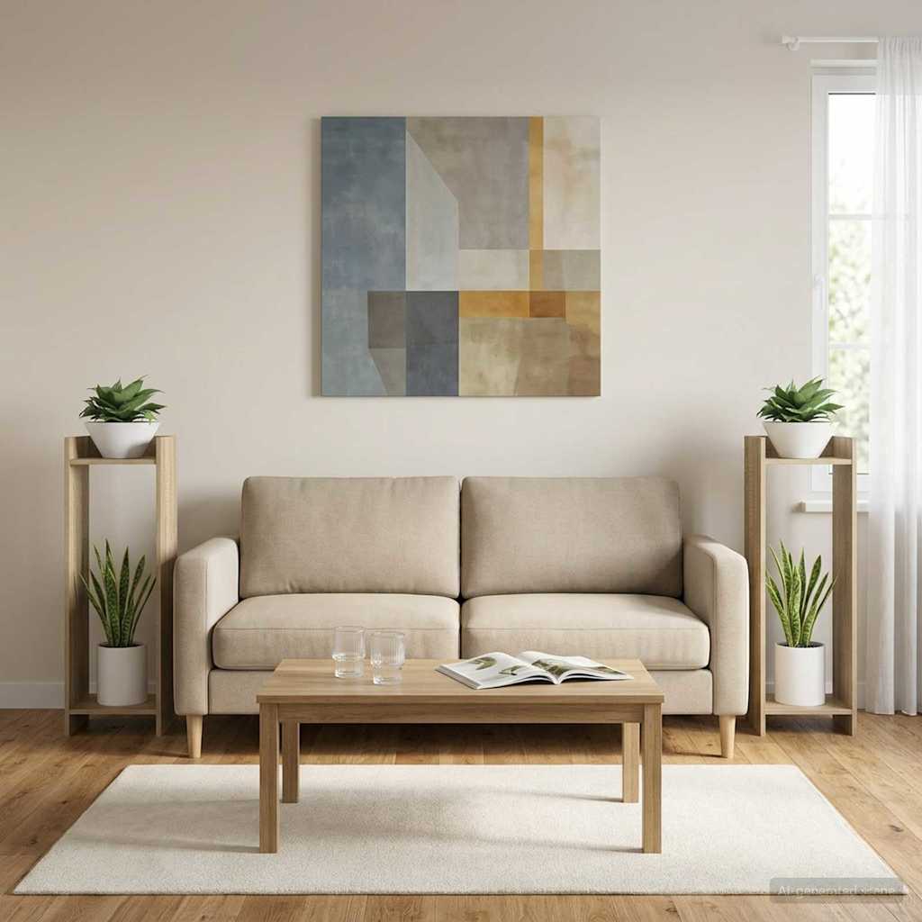 vidaXL Stojak na rośliny z półką 2 pcs Dąb Sonoma 30 x 30 x 100 cm
