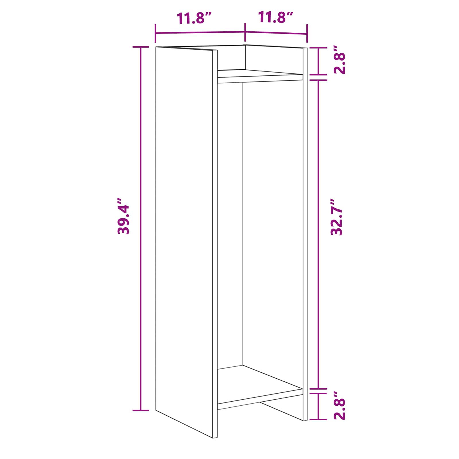 vidaXL Stojak na rośliny z półką Betonowy Szary 30 x 30 x 100 cm