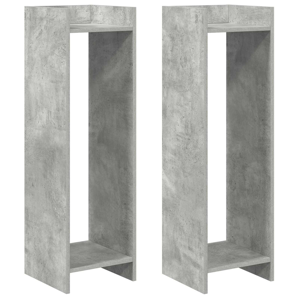 vidaXL Stojak na rośliny z półką 2 pcs Betonowy Szary 30 x 30 x 100 cm