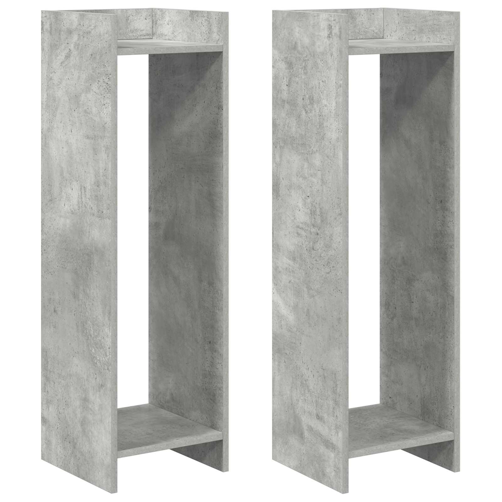 vidaXL Stojak na rośliny z półką 2 pcs Betonowy Szary 30 x 30 x 100 cm