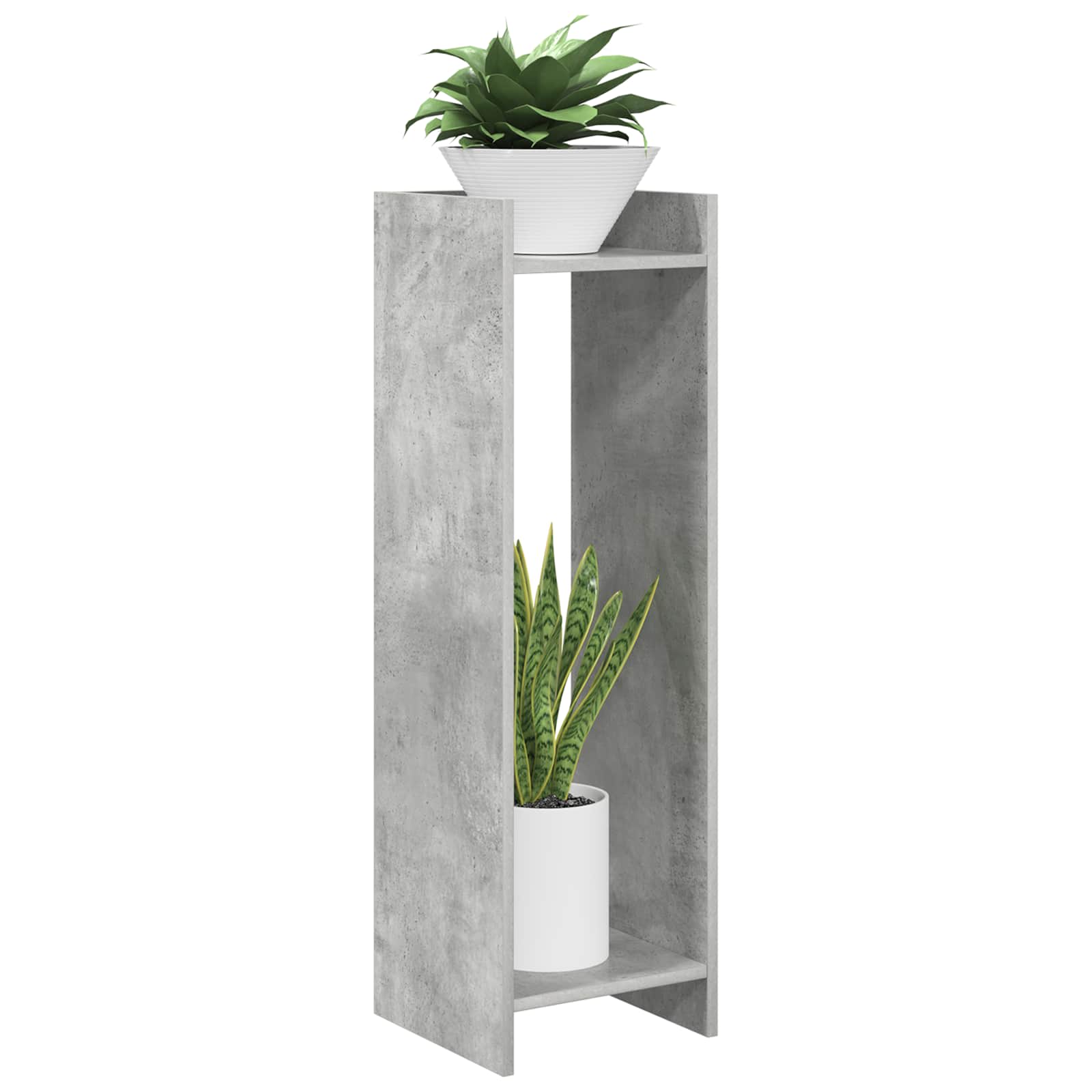 vidaXL Stojak na rośliny z półką 2 pcs Betonowy Szary 30 x 30 x 100 cm