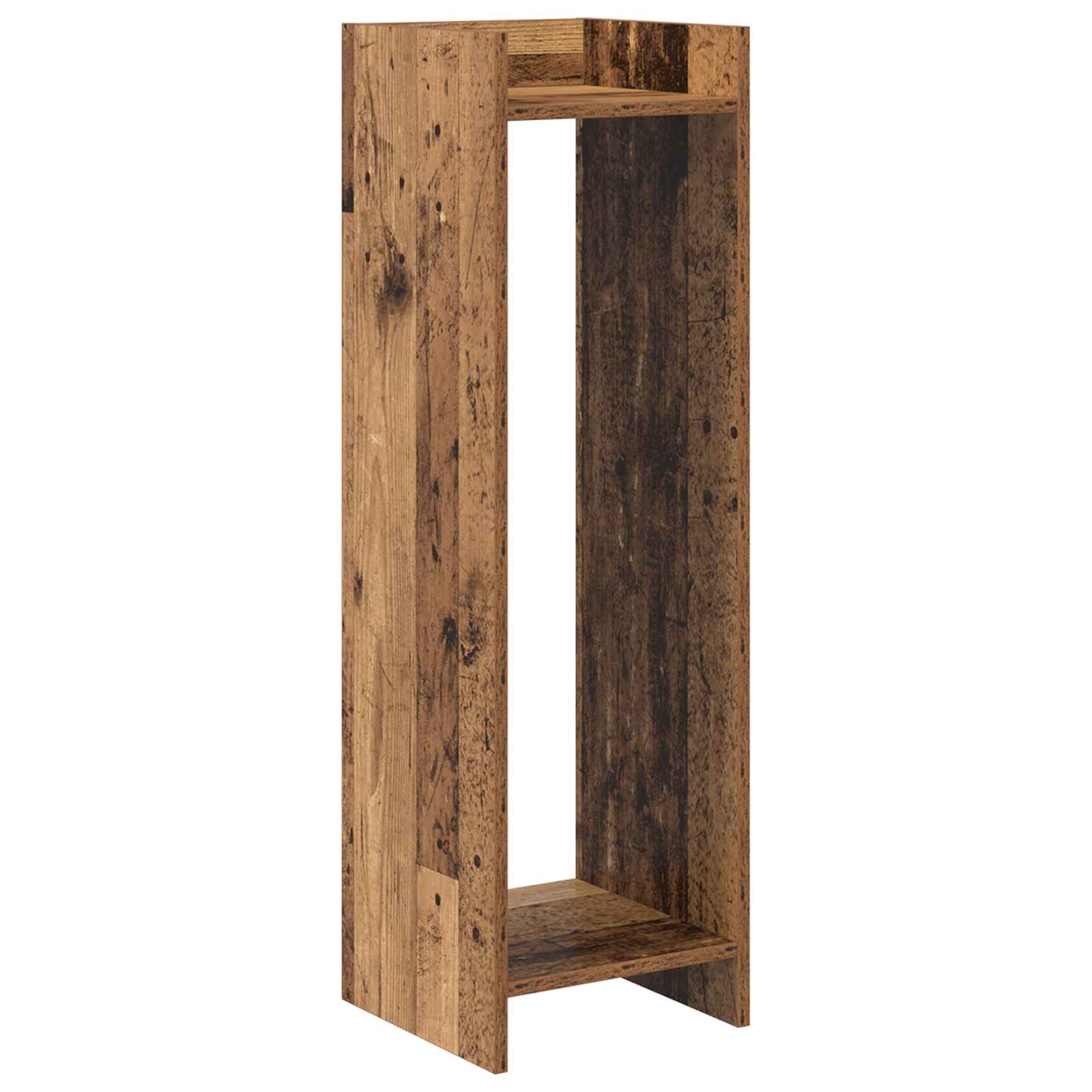 vidaXL Stojak na rośliny z półką Stare drewno 30 x 30 x 100 cm