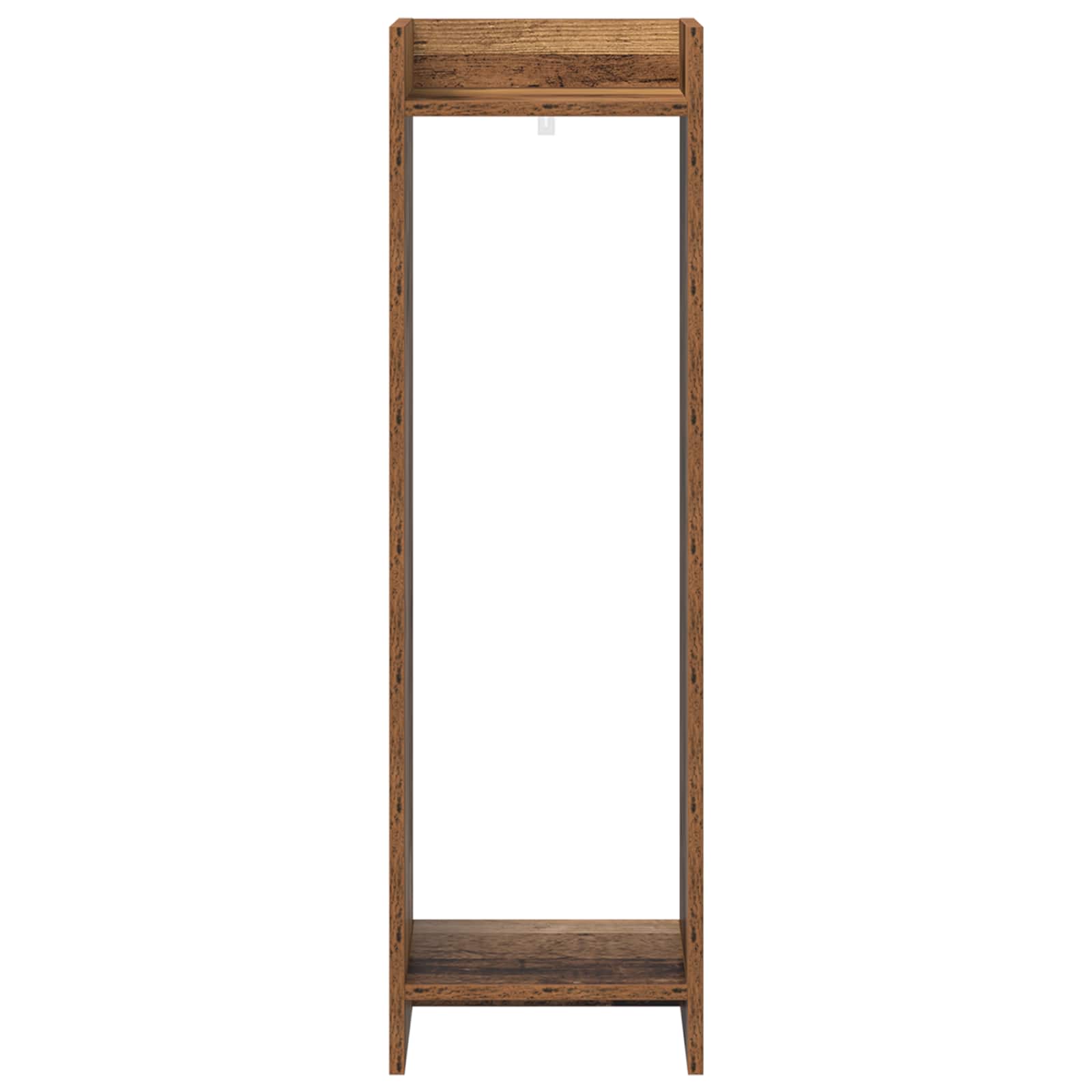 vidaXL Stojak na rośliny z półką Stare drewno 30 x 30 x 100 cm