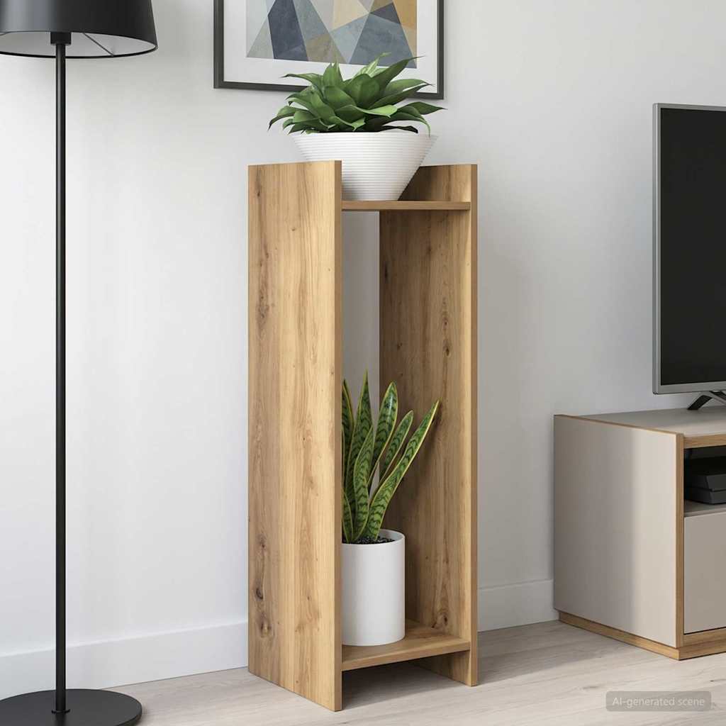 vidaXL Stojak na rośliny z półką Dąb Rzemieślniczy 30 x 30 x 100 cm