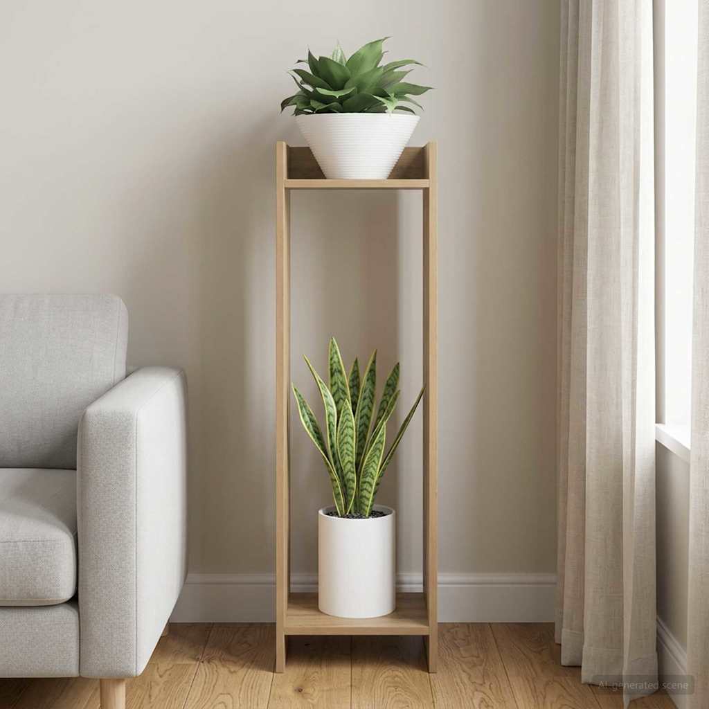 vidaXL Stojak na rośliny z półką Dąb Rzemieślniczy 30 x 30 x 100 cm