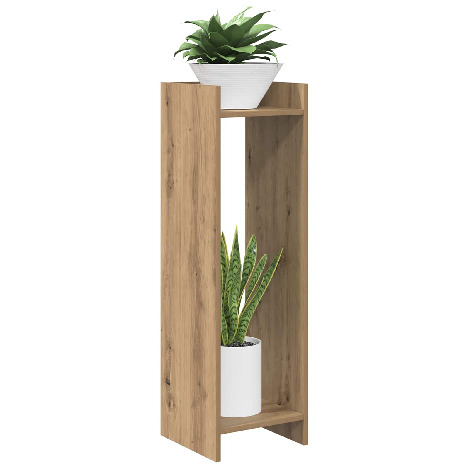 vidaXL Stojak na rośliny z półką Dąb Rzemieślniczy 30 x 30 x 100 cm