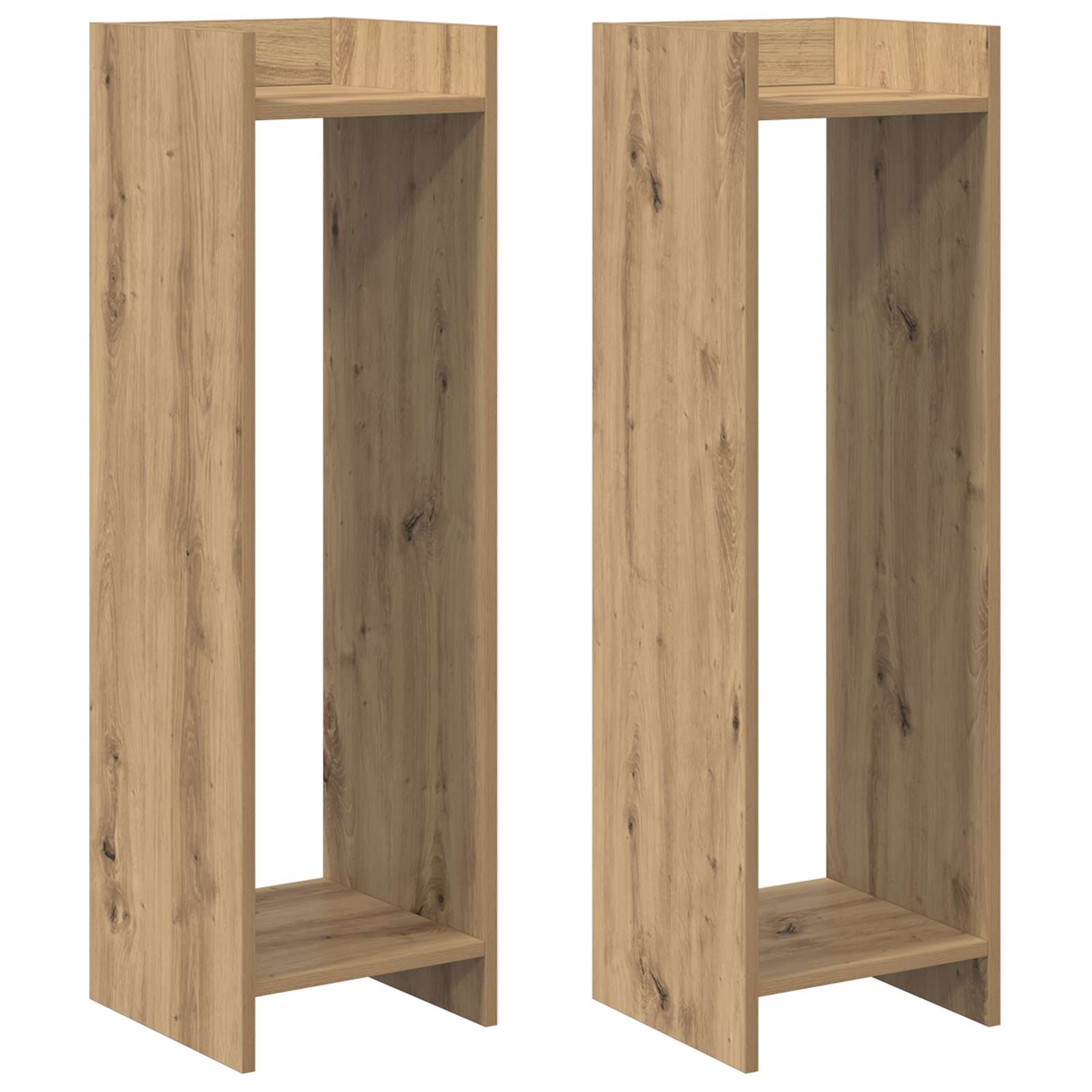 vidaXL Stojak na rośliny 2 pcs Dąb Rzemieślniczy 30 x 30 x 100 cm