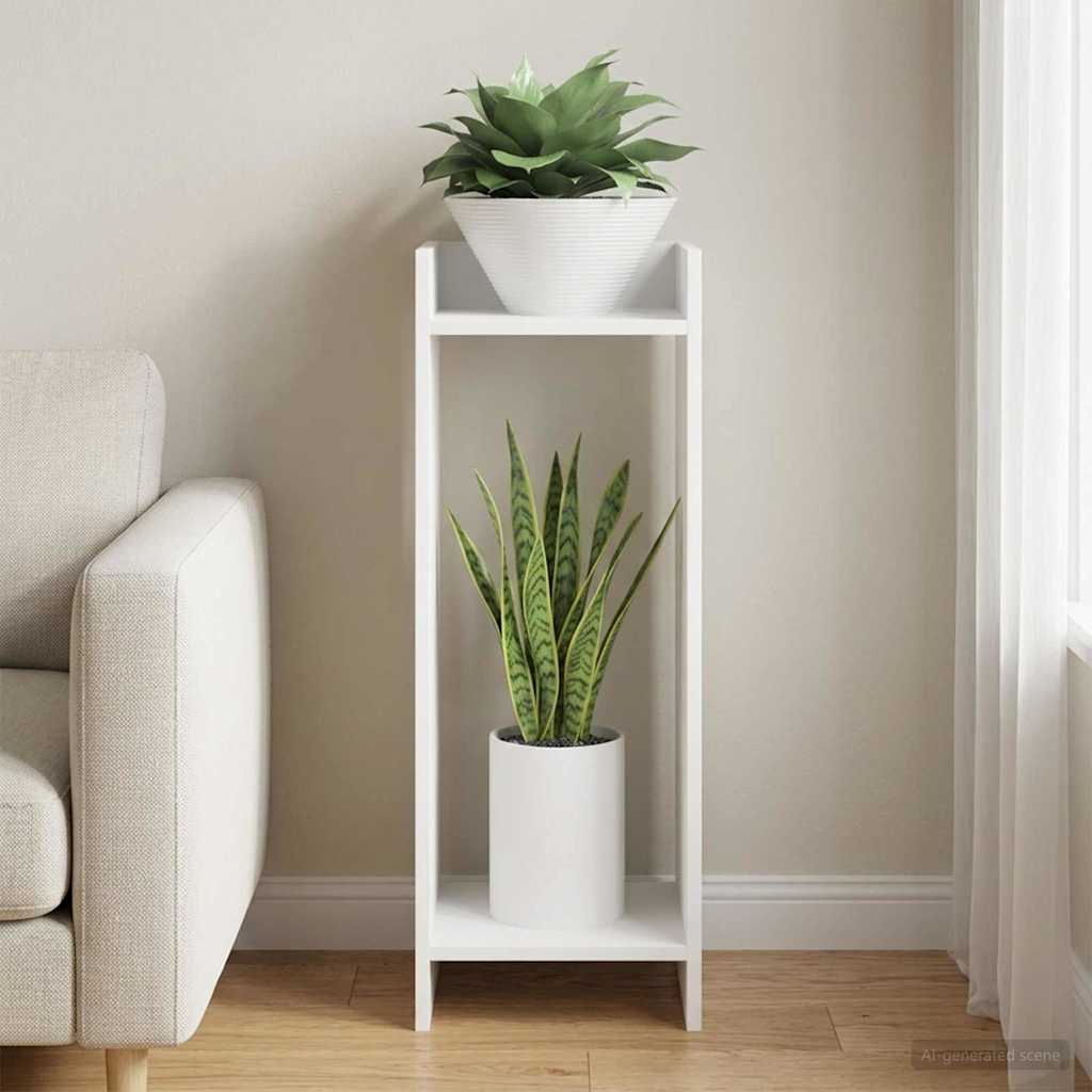 vidaXL Stojak na rośliny Biały 30 x 30 x 80 cm Drewno inżynieryjne