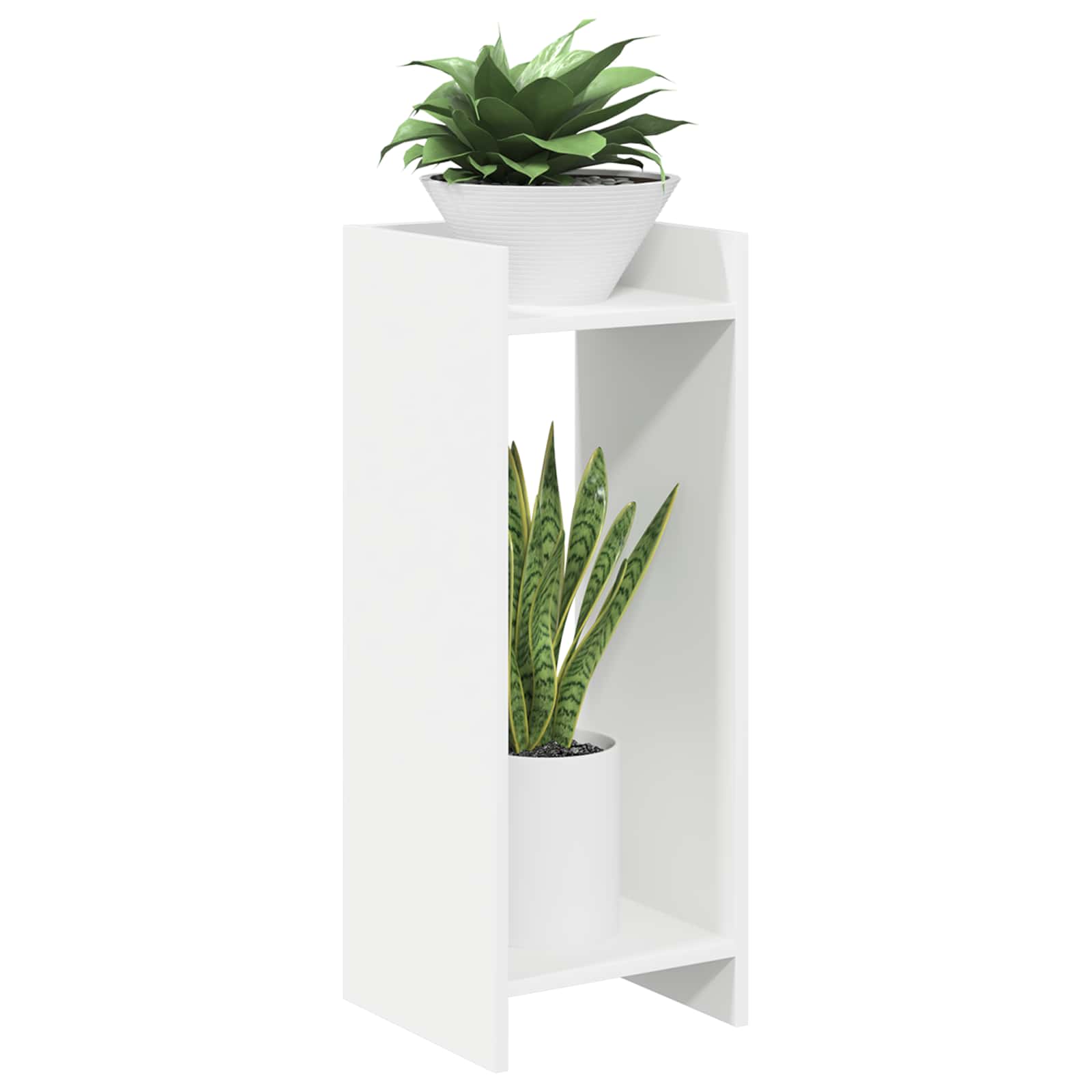 vidaXL Stojak na rośliny Biały 30 x 30 x 80 cm Drewno inżynieryjne
