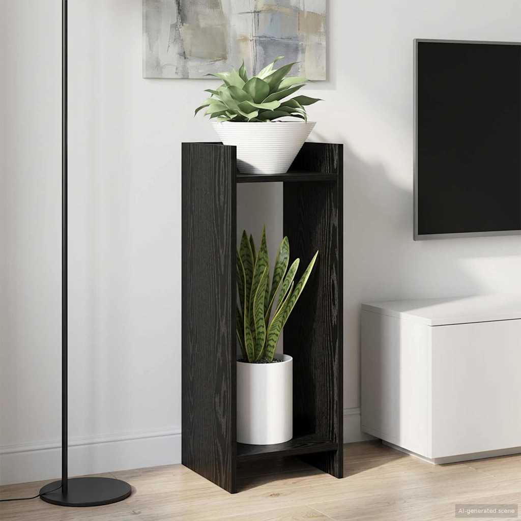 vidaXL Stojak na rośliny z półką 2 pcs Czarny Dąb 30 x 30 x 80 cm