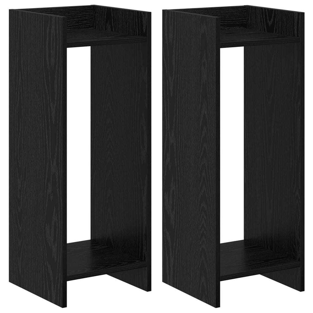 vidaXL Stojak na rośliny z półką 2 pcs Czarny Dąb 30 x 30 x 80 cm