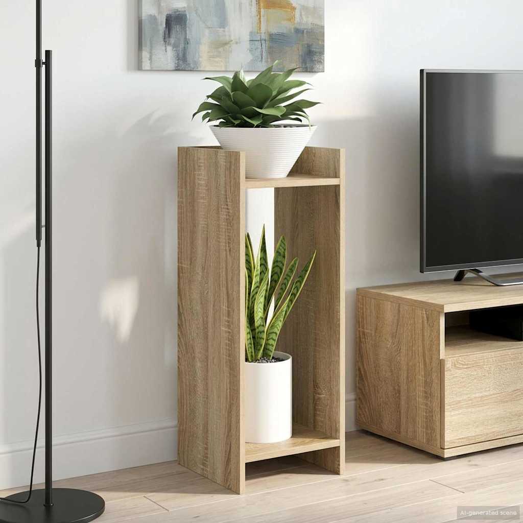 vidaXL Stojak na rośliny z półką 2 pcs Dąb Sonoma 30 x 30 x 80 cm