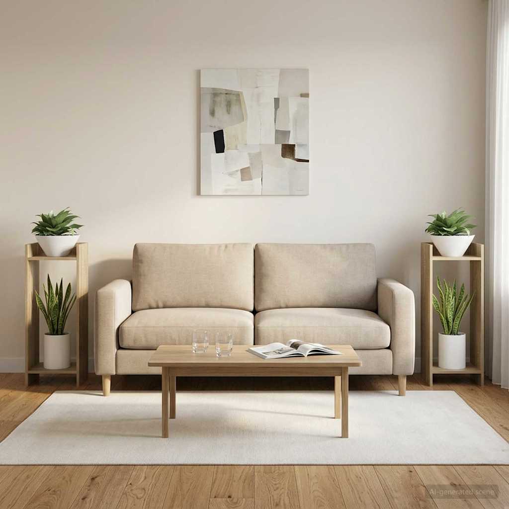 vidaXL Stojak na rośliny z półką 2 pcs Dąb Sonoma 30 x 30 x 80 cm