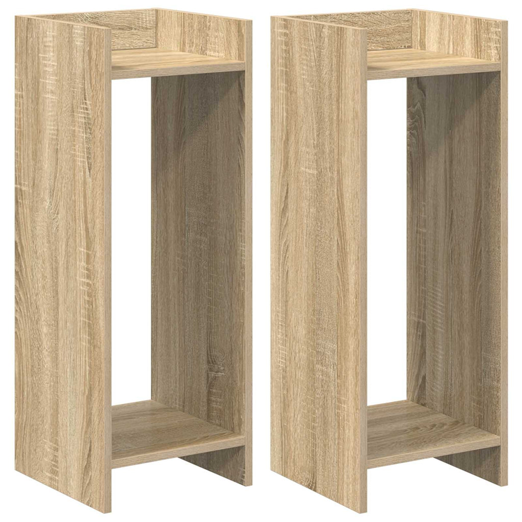 vidaXL Stojak na rośliny z półką 2 pcs Dąb Sonoma 30 x 30 x 80 cm