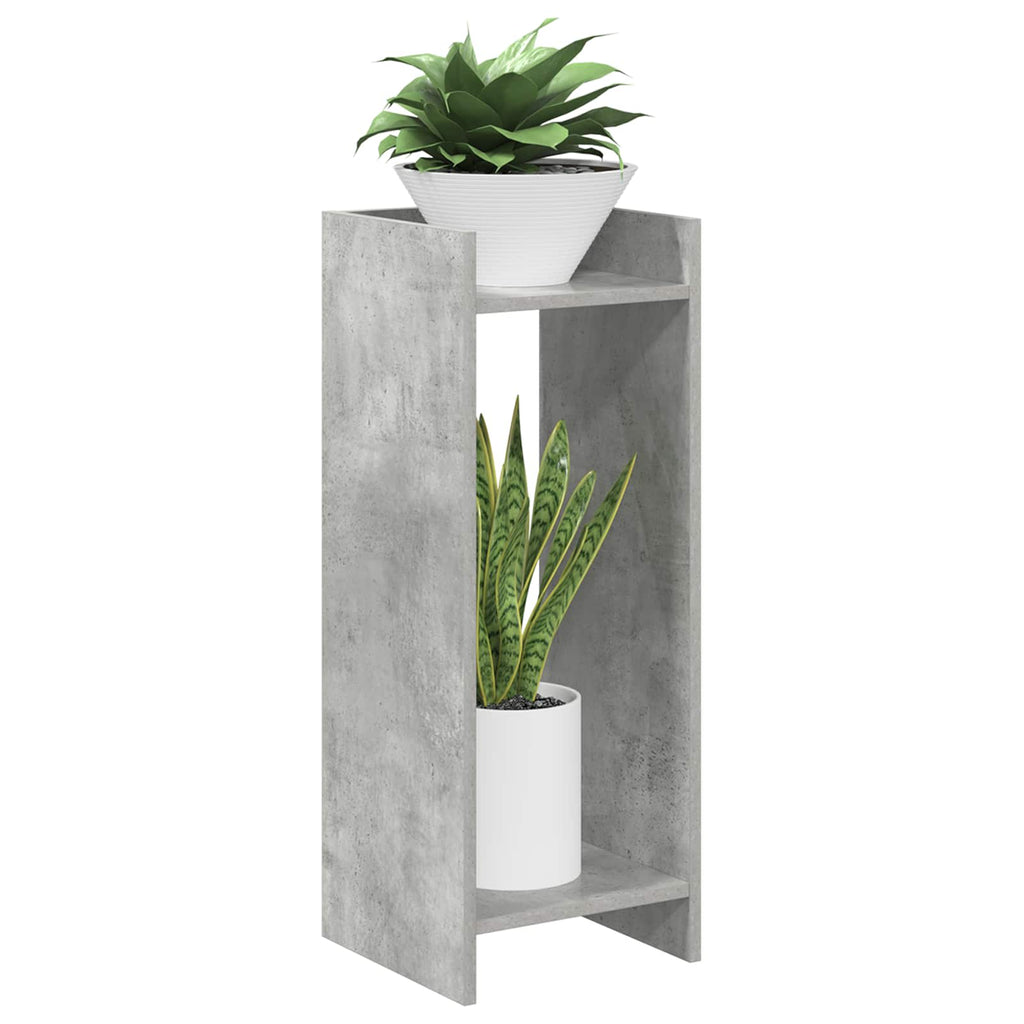 vidaXL Stojak na rośliny z półką Betonowy Szary 30 x 30 x 80 cm