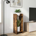 vidaXL Stojak na rośliny z półką 2 pcs Dąb Wędzony 30 x 30 x 80 cm