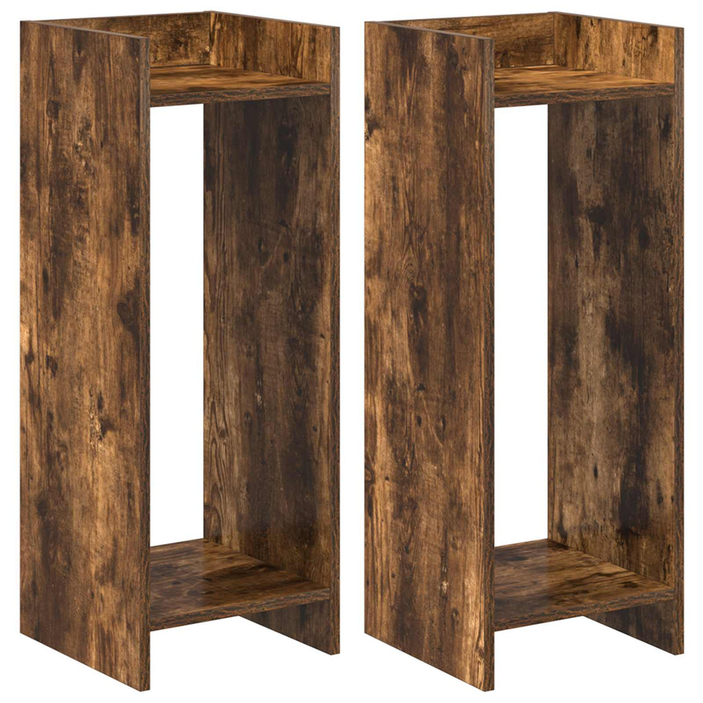 vidaXL Stojak na rośliny z półką 2 pcs Dąb Wędzony 30 x 30 x 80 cm