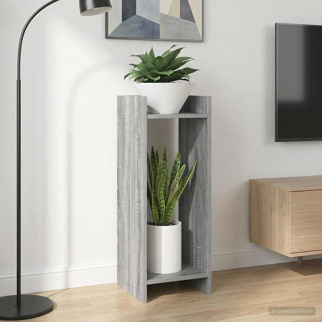 vidaXL Stojak na rośliny z półką 2 pcs Szary Sonoma 30 x 30 x 80 cm