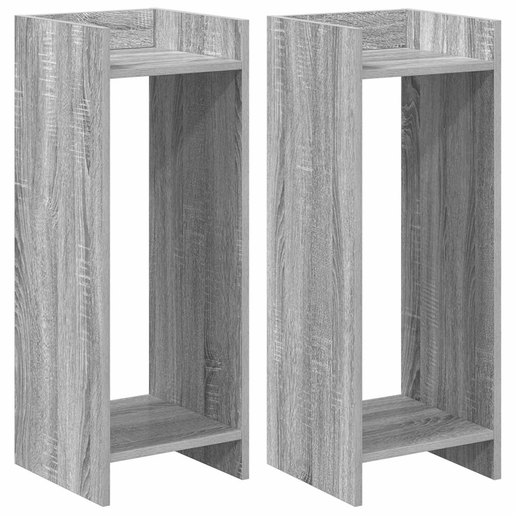 vidaXL Stojak na rośliny z półką 2 pcs Szary Sonoma 30 x 30 x 80 cm