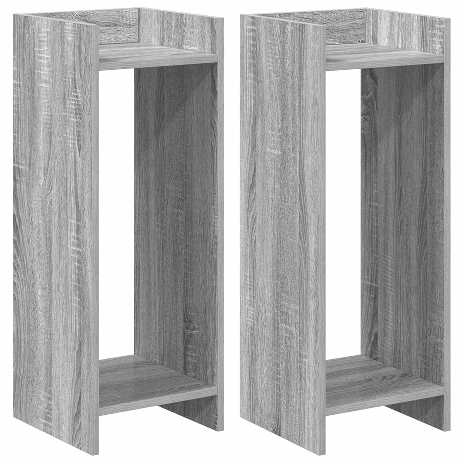 vidaXL Stojak na rośliny z półką 2 pcs Szary Sonoma 30 x 30 x 80 cm