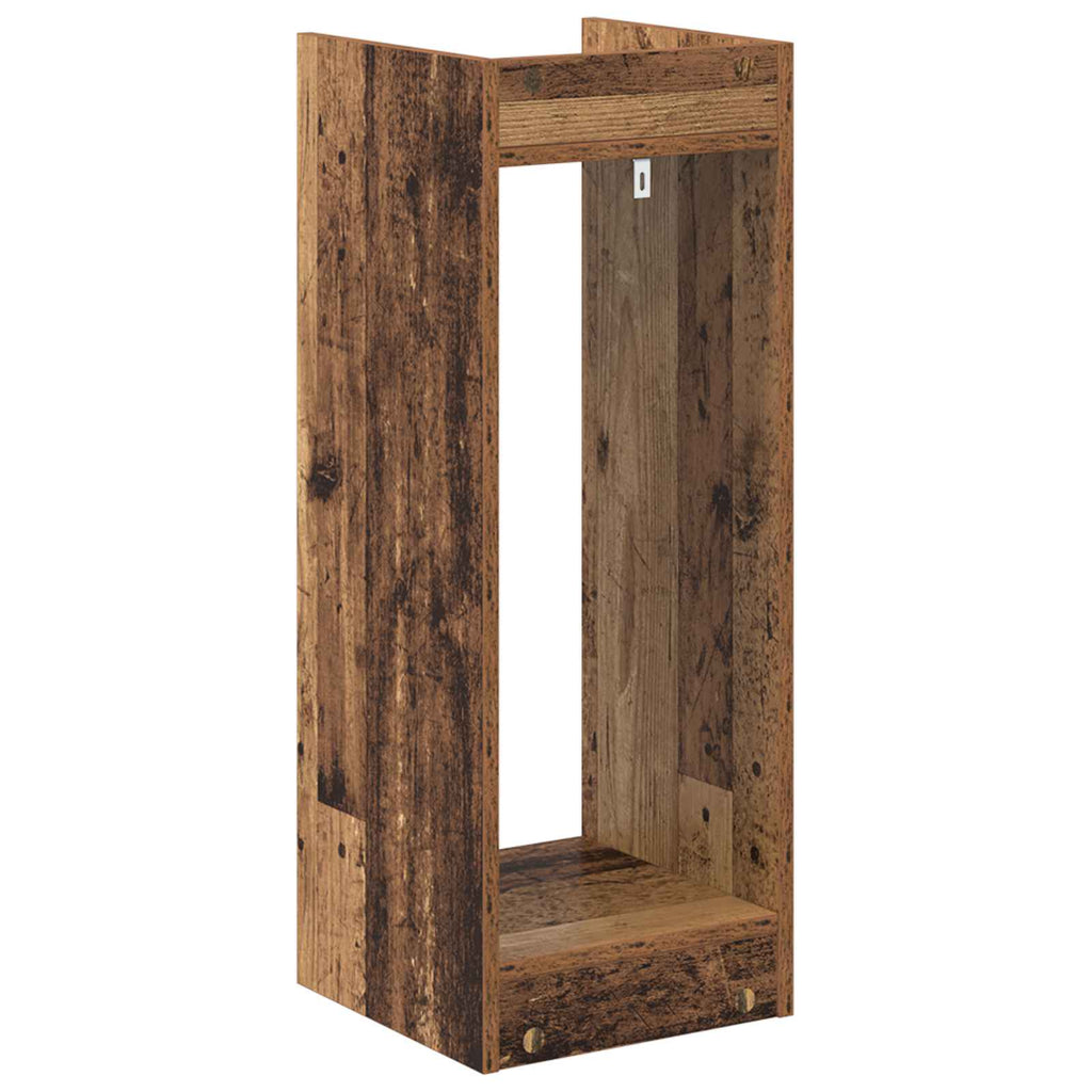 vidaXL Stojak na rośliny z półką Stare drewno 30 x 30 x 80 cm