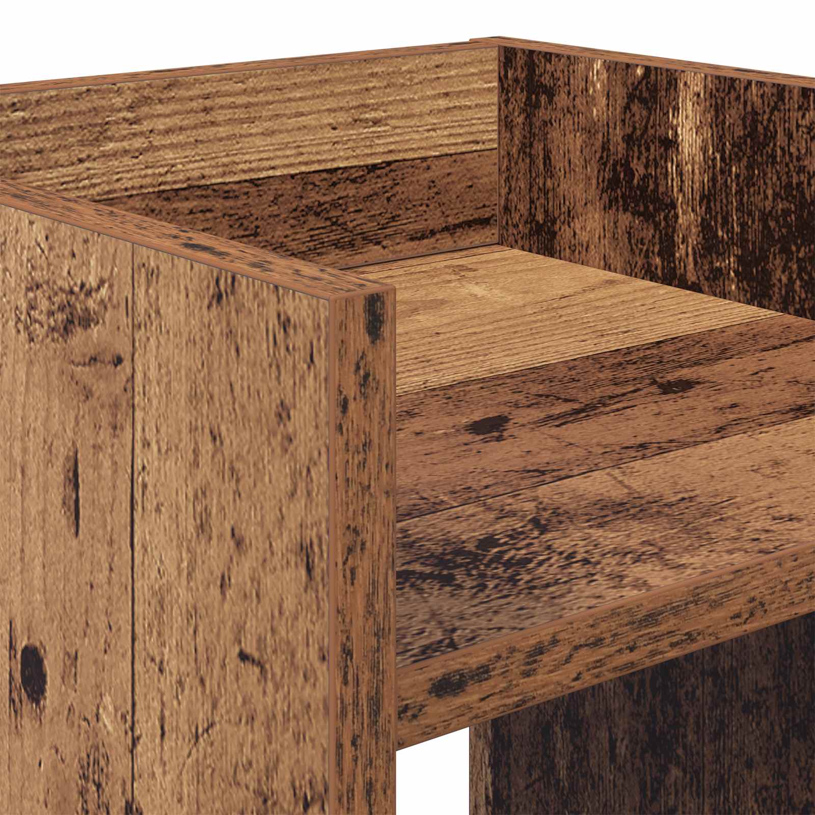 vidaXL Stojak na rośliny z półką 2 pcs Stare drewno 30 x 30 x 80 cm