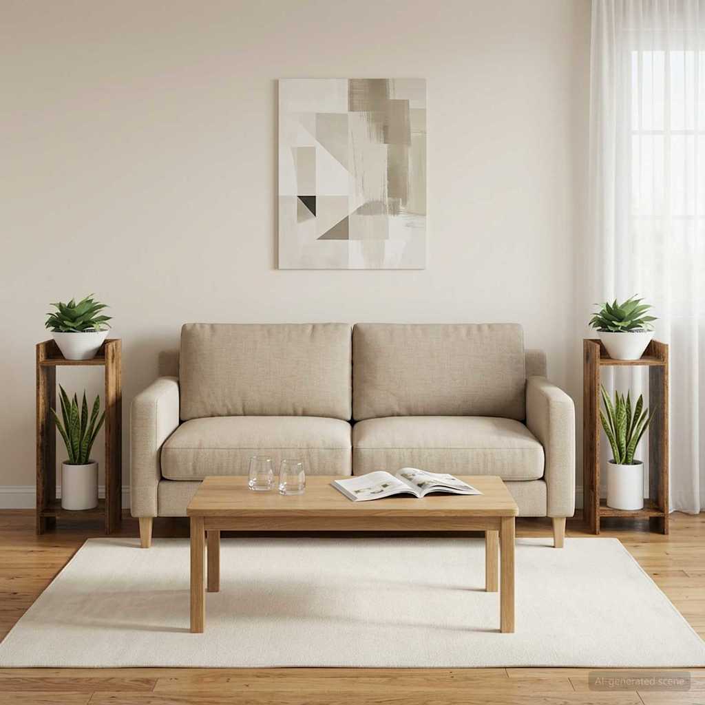 vidaXL Stojak na rośliny z półką 2 pcs Stare drewno 30 x 30 x 80 cm