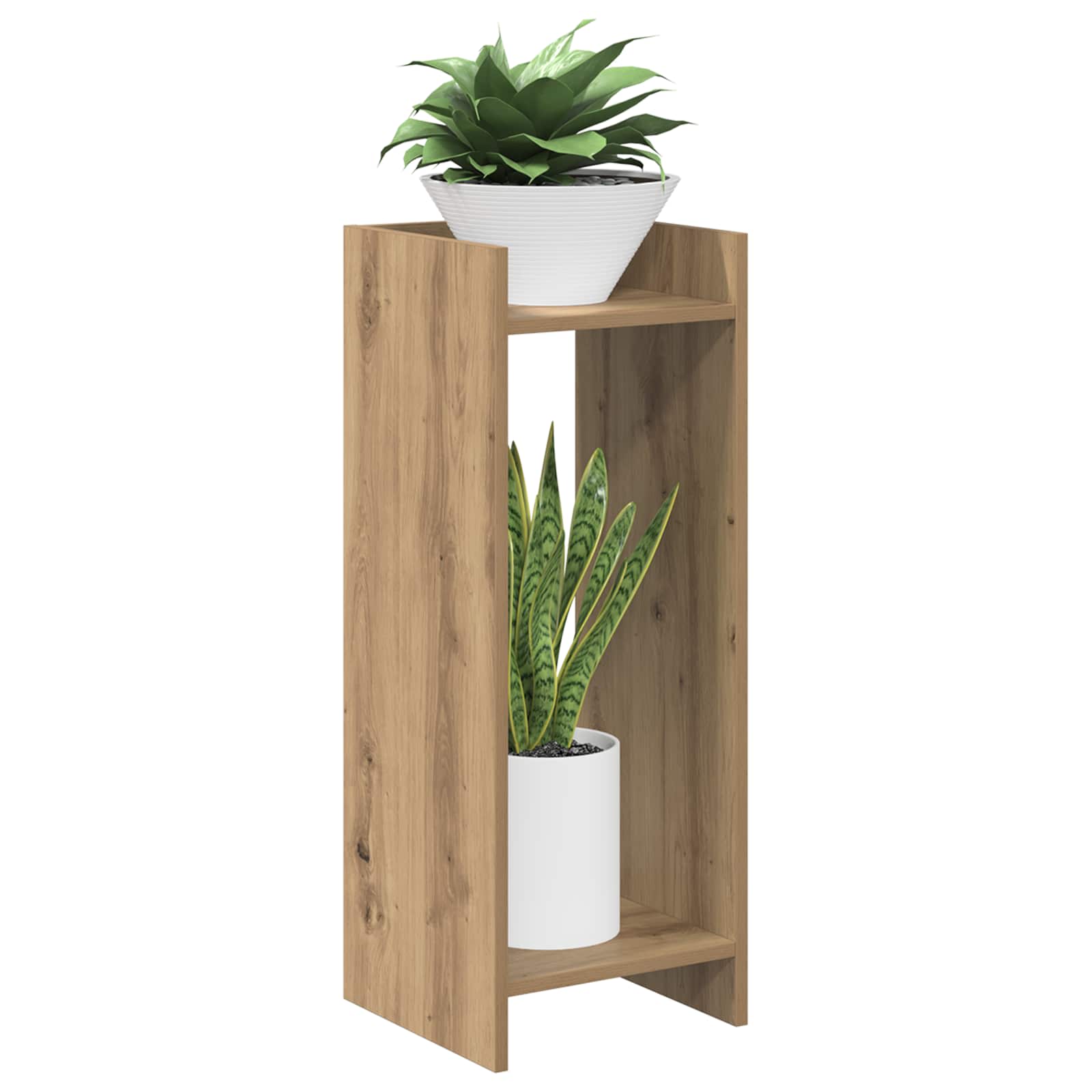 vidaXL Stojak na rośliny z półką Dąb Rzemieślniczy 30 x 30 x 80 cm