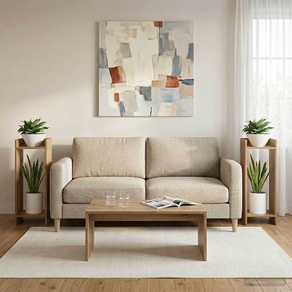 vidaXL Stojak na rośliny 2 pcs Dąb Rzemieślniczy 30 x 30 x 80 cm