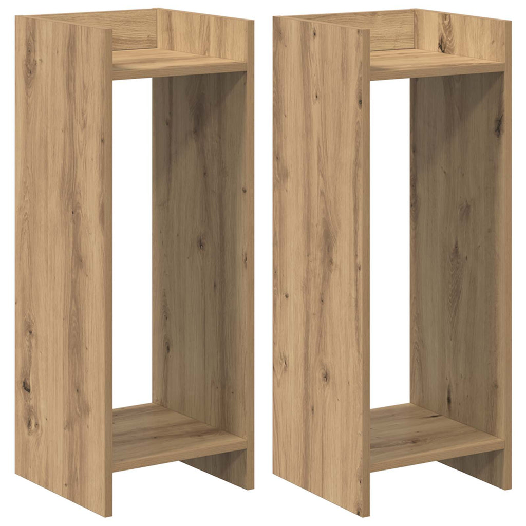 vidaXL Stojak na rośliny 2 pcs Dąb Rzemieślniczy 30 x 30 x 80 cm