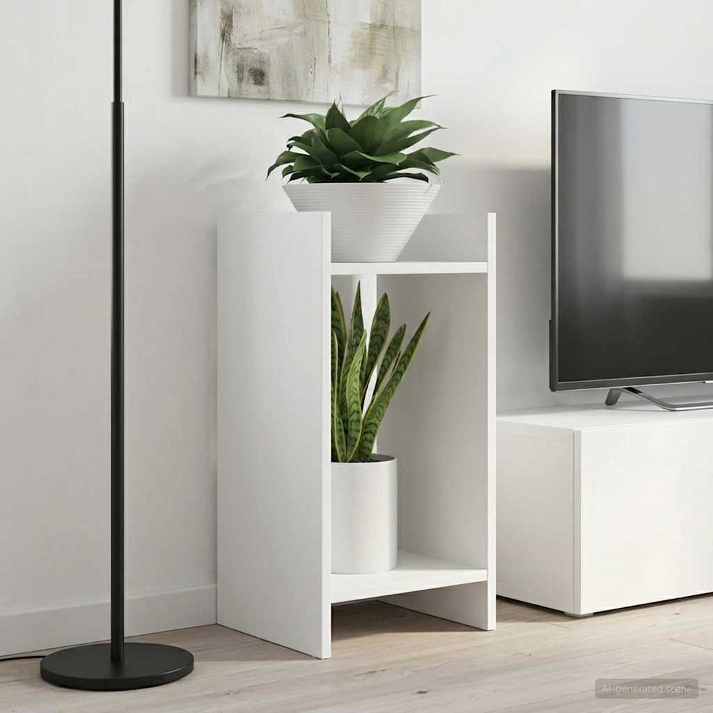 vidaXL Stojak na rośliny z półką 2 pcs Biały 30 x 30 x 60 cm