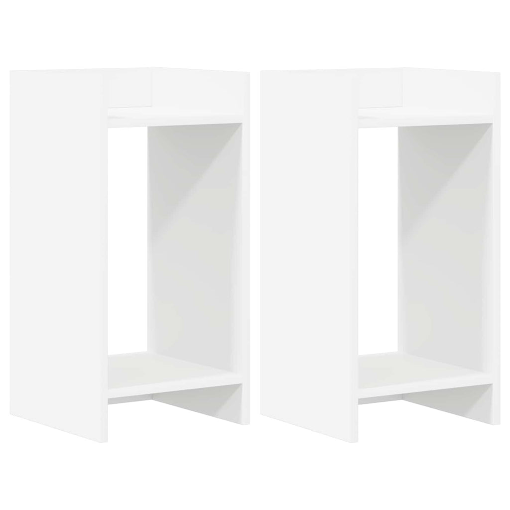 vidaXL Stojak na rośliny z półką 2 pcs Biały 30 x 30 x 60 cm