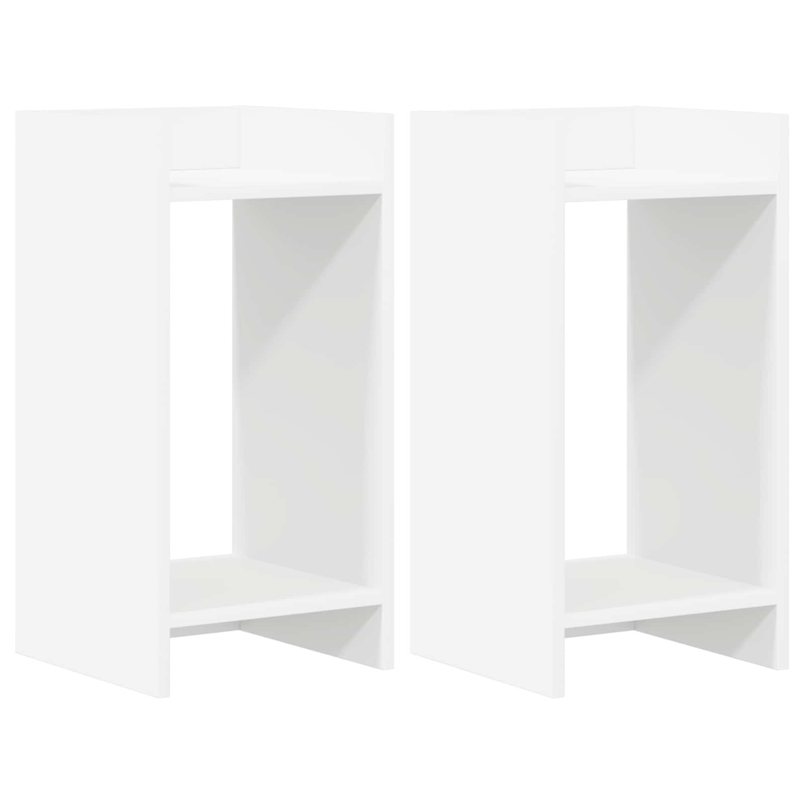 vidaXL Stojak na rośliny z półką 2 pcs Biały 30 x 30 x 60 cm