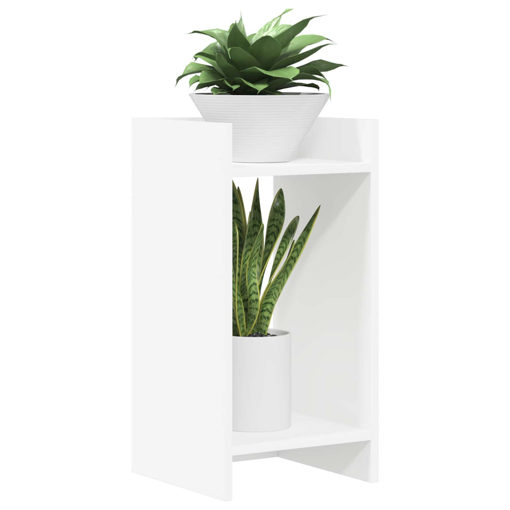 vidaXL Stojak na rośliny z półką 2 pcs Biały 30 x 30 x 60 cm