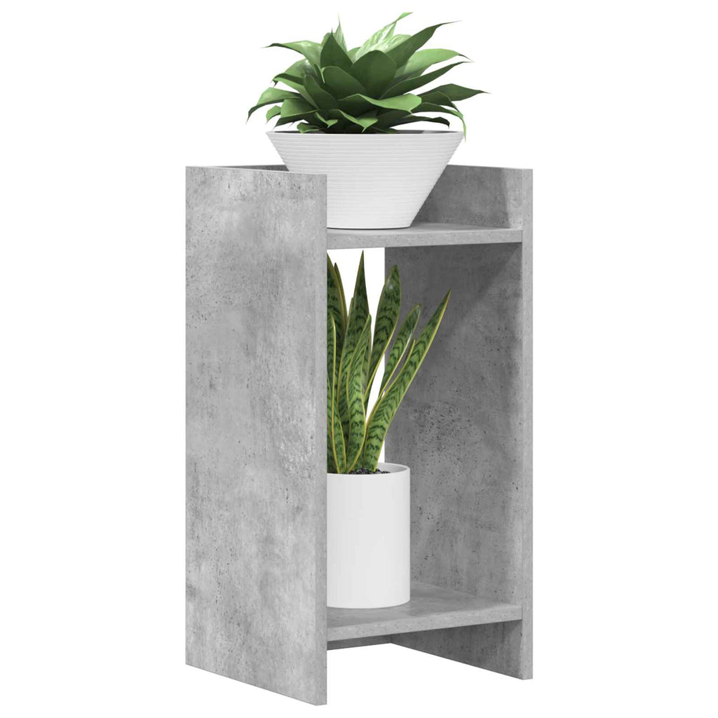 vidaXL Stojak na rośliny z półką 2 pcs Betonowy Szary 30 x 30 x 60 cm