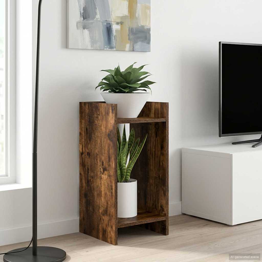 vidaXL Stojak na rośliny z półką Dąb Wędzony 30 x 30 x 60 cm