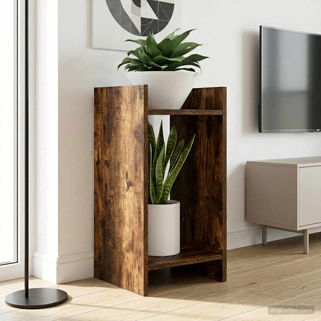 vidaXL Stojak na rośliny z półką 2 pcs Dąb Wędzony 30 x 30 x 60 cm