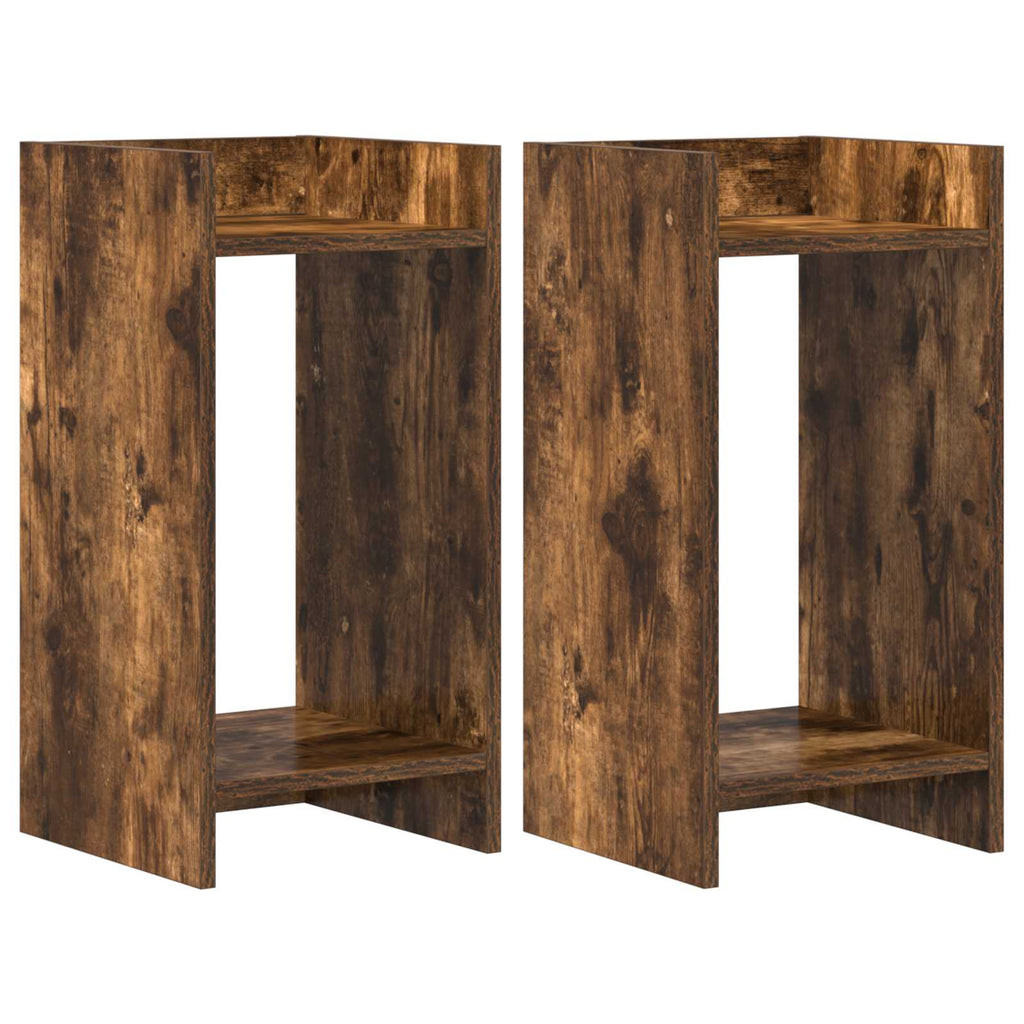vidaXL Stojak na rośliny z półką 2 pcs Dąb Wędzony 30 x 30 x 60 cm