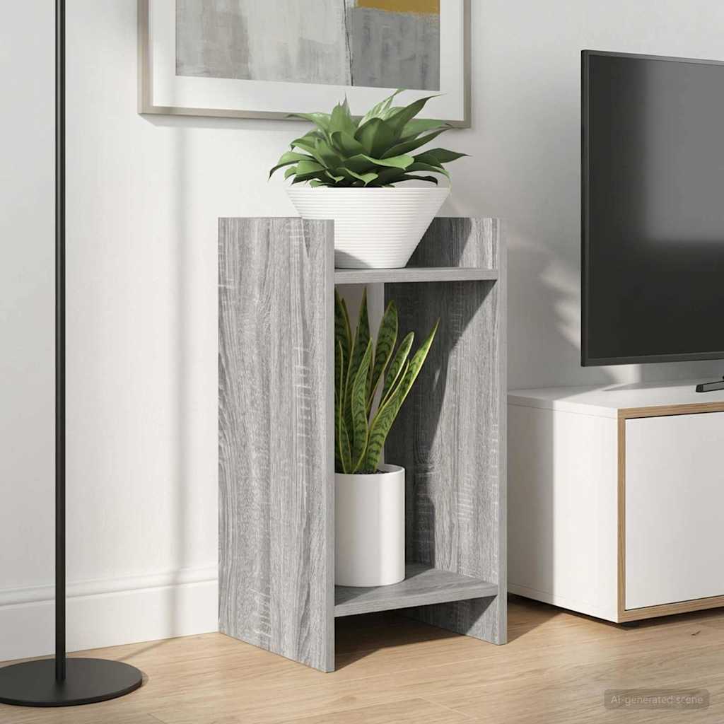 vidaXL Stojak na rośliny z półką 2 pcs Szary Sonoma 30 x 30 x 60 cm