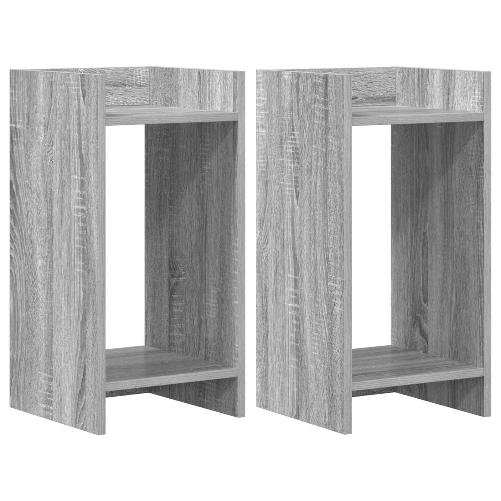 vidaXL Stojak na rośliny z półką 2 pcs Szary Sonoma 30 x 30 x 60 cm