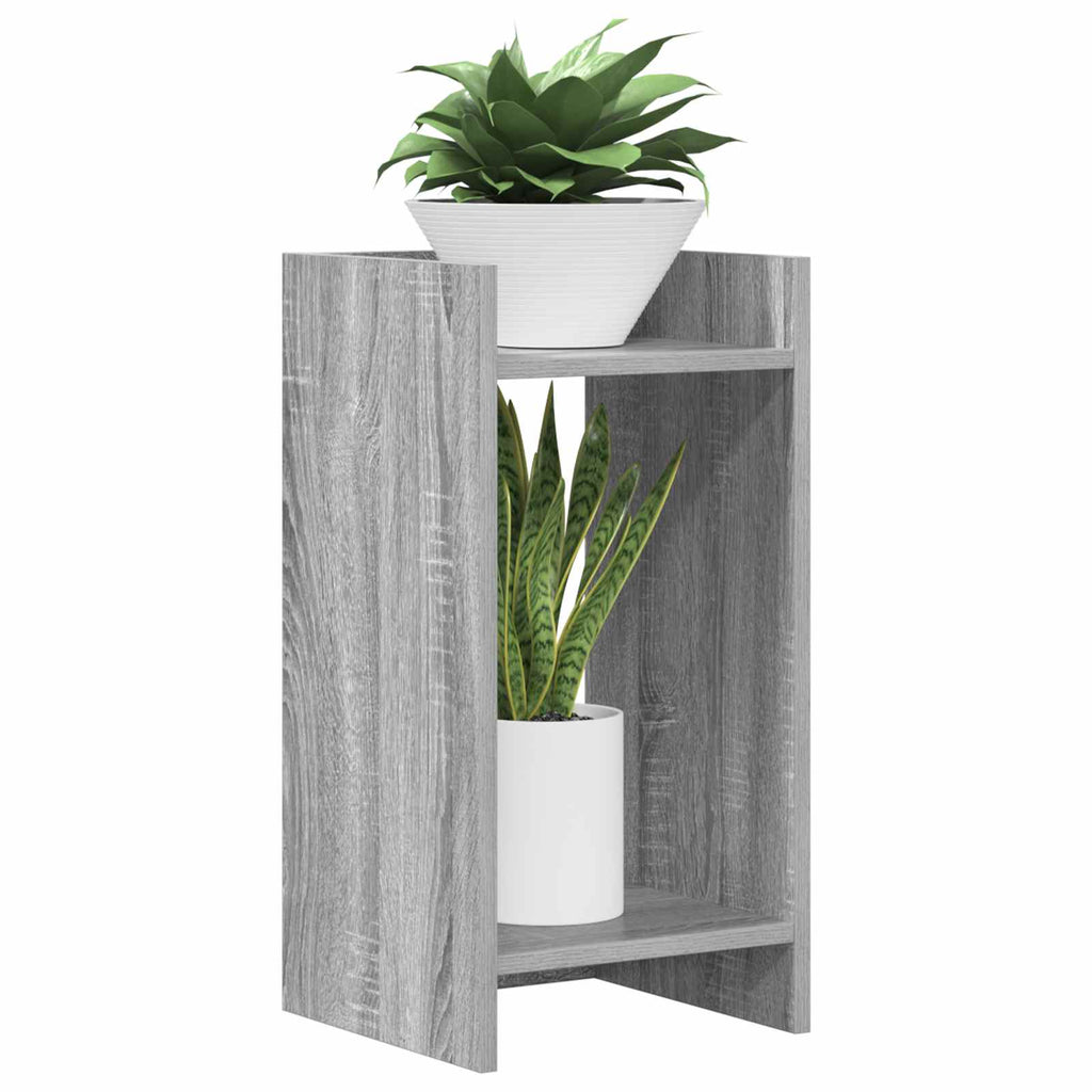 vidaXL Stojak na rośliny z półką 2 pcs Szary Sonoma 30 x 30 x 60 cm