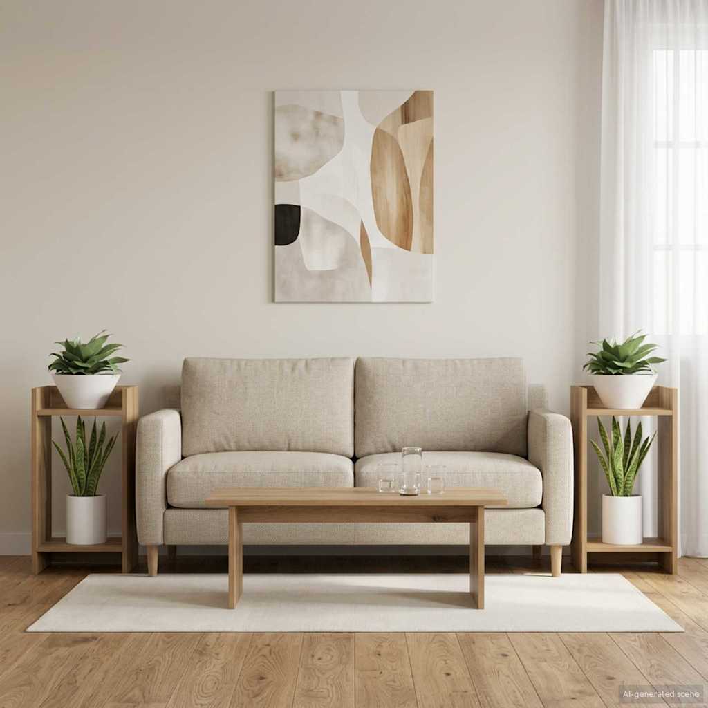 vidaXL Stojak na rośliny 2 pcs Dąb Rzemieślniczy 30 x 30 x 60 cm