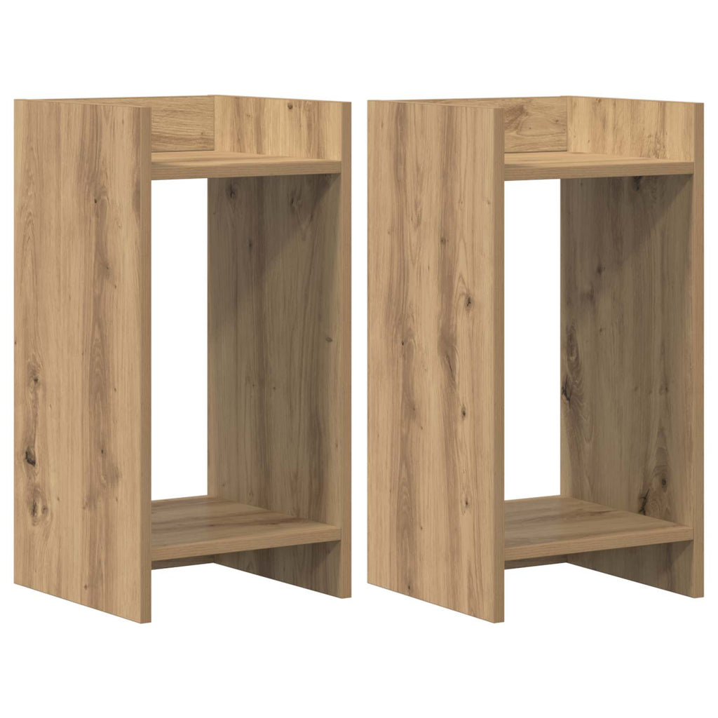 vidaXL Stojak na rośliny 2 pcs Dąb Rzemieślniczy 30 x 30 x 60 cm